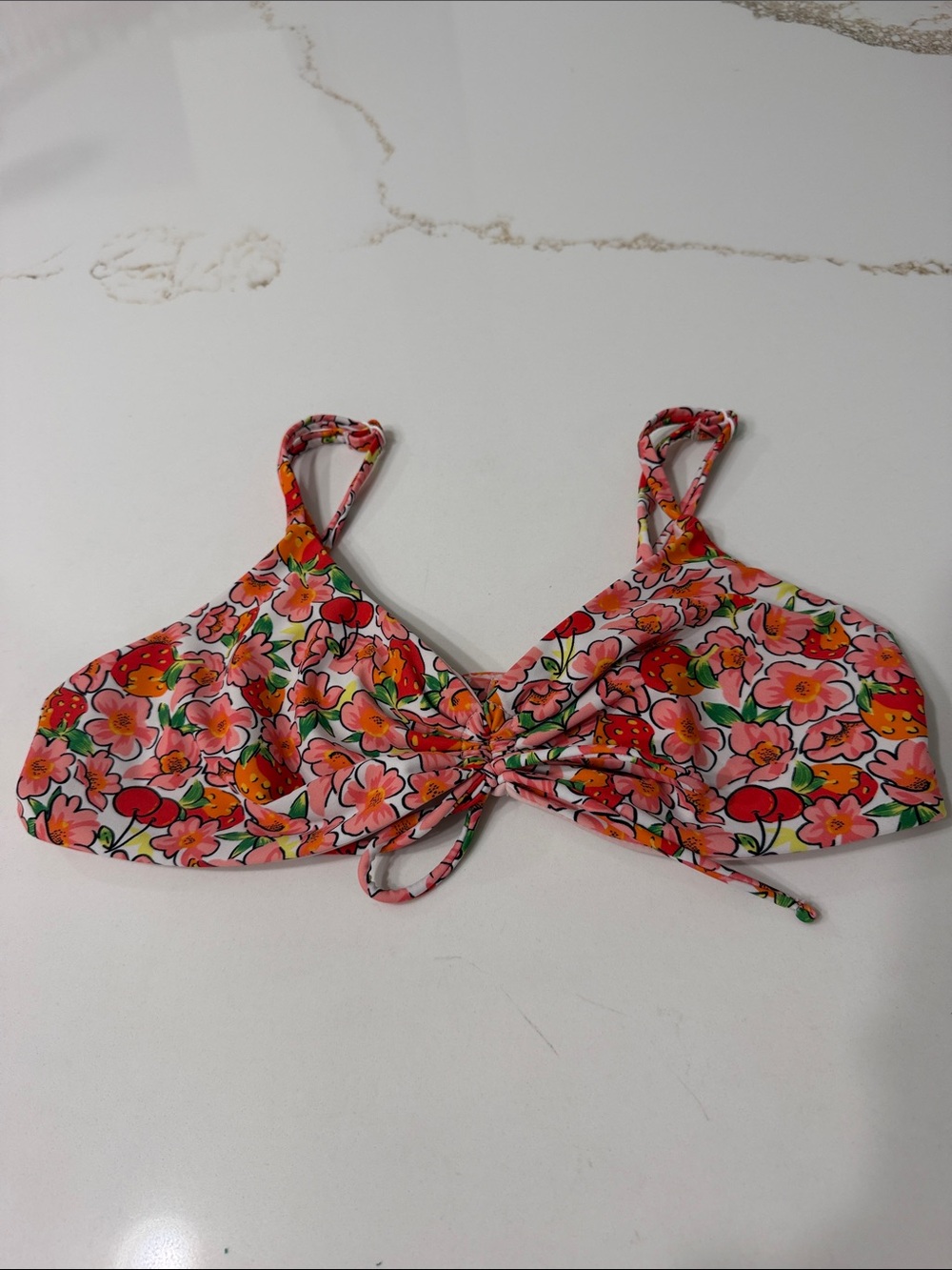 Blackbough Swim Bikini Top in Berry Cherry Floral Print | M